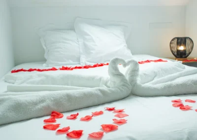 Linge de lit en coeur Weekend Romantique